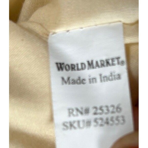 NWT World Market Beige Shopping Tote Bag Havana Shells Beads Coins Beach - Picture 8 of 8